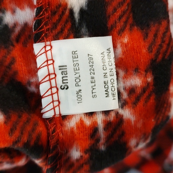 New Snowflake Red Buffalo Plaid Hooded Adult Winter Christmas Onesie PJs Small - Picture 9 of 10